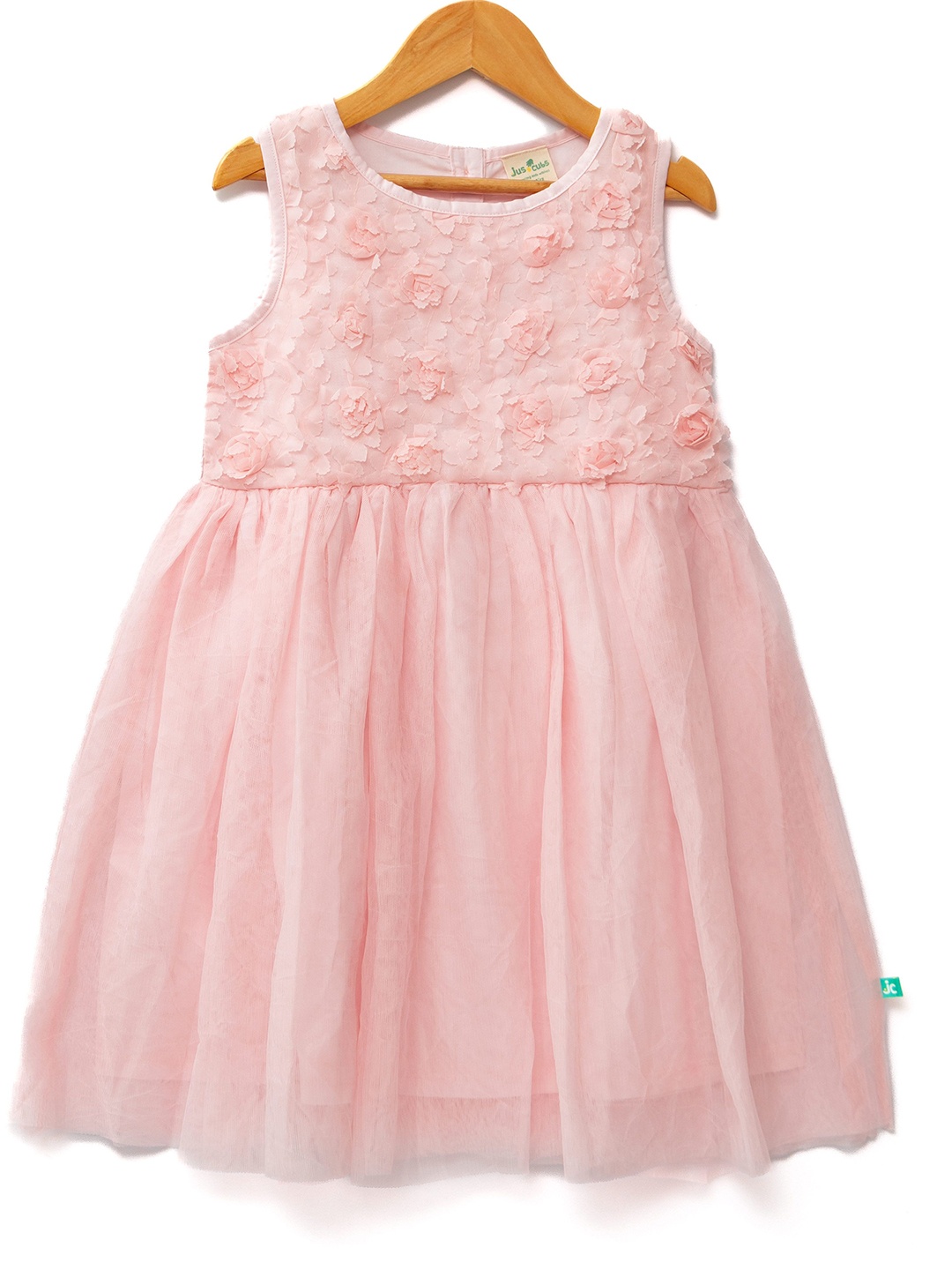 

JusCubs Girls Self Design Fit & Flare Dress, Pink