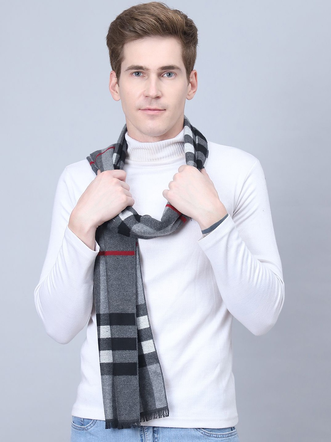 

ELLIS Unisex Checked Mufflers, Grey