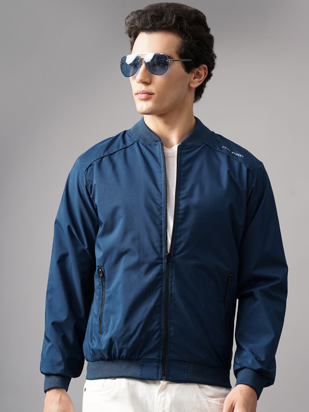 

PAUL STREET Men Water Resistant Outdoor Bomber Jacket, Blue