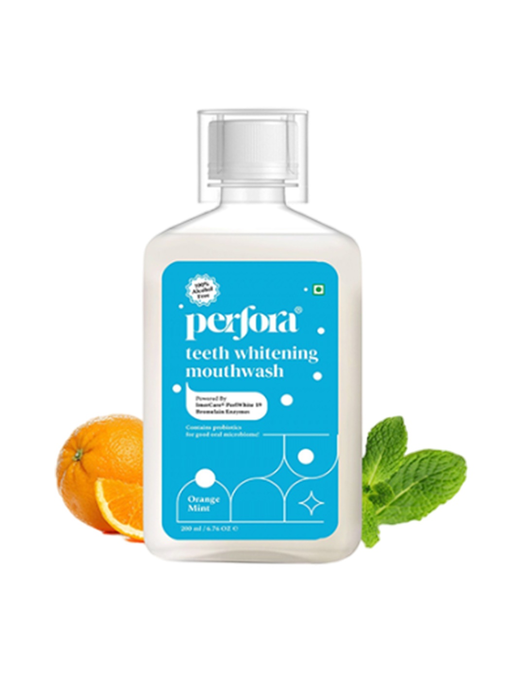 

Perfora Teeth Whitening Orange Mint Mouthwash- 200 ml, Blue