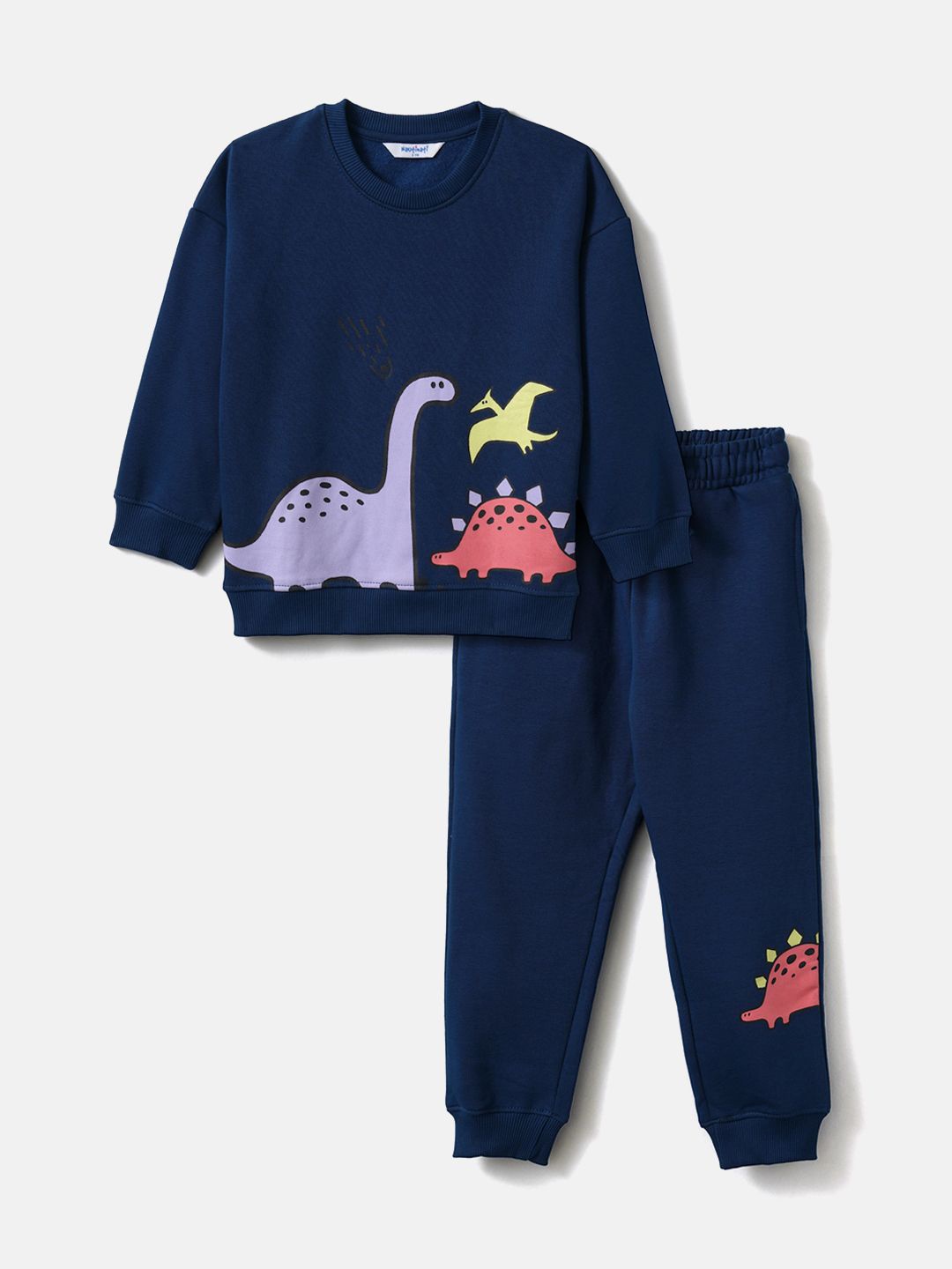 

Nautinati Boys' Fleece Set of Dino Print Sweatshirt and Joggers, Blue