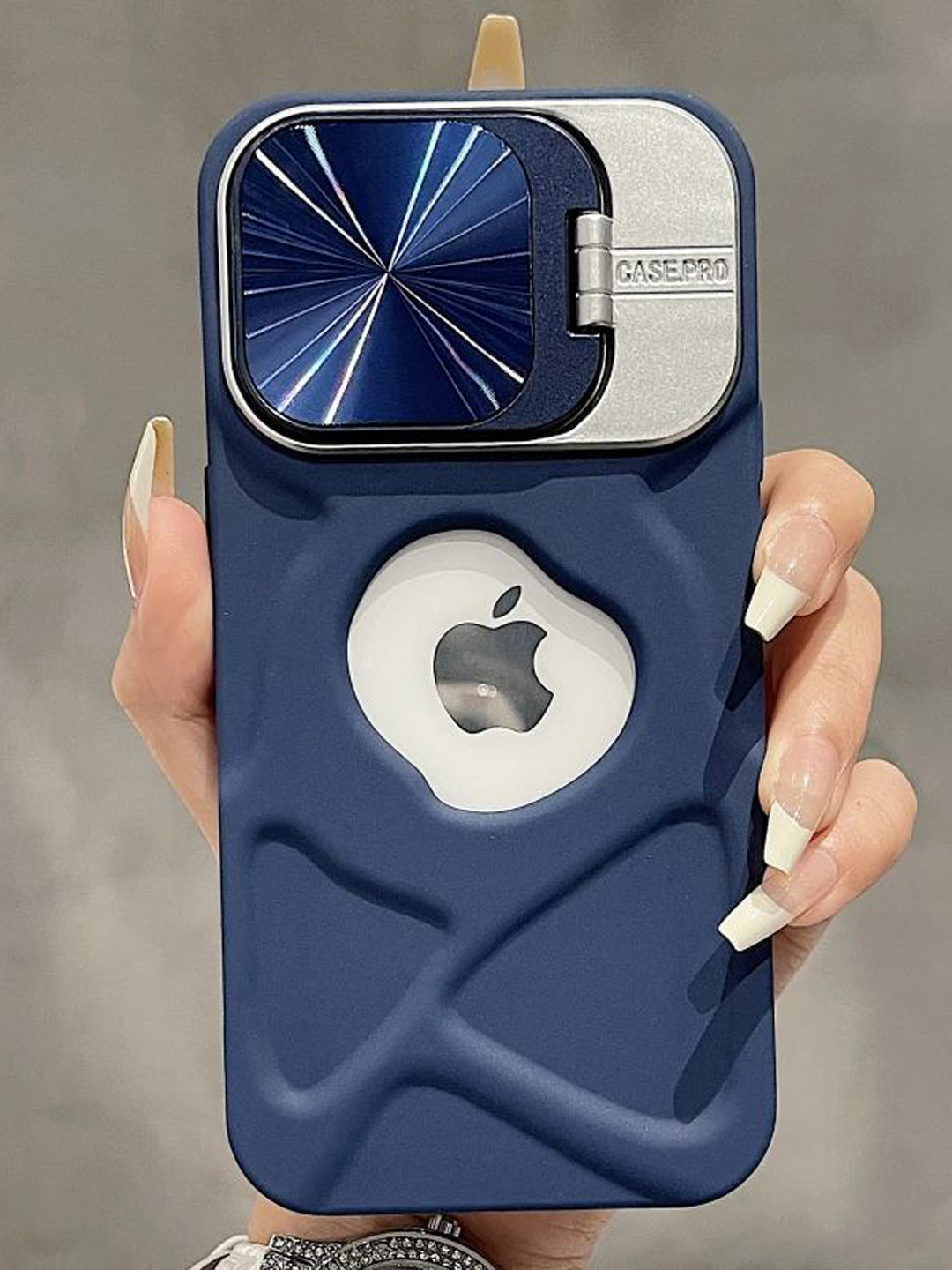 

Luxury Kase Solid iPhone 15 Pro Max Back Case, Blue