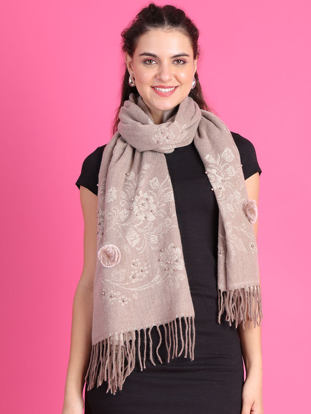 

ELLIS Women Self Design Acrylic Mufflers, Lavender