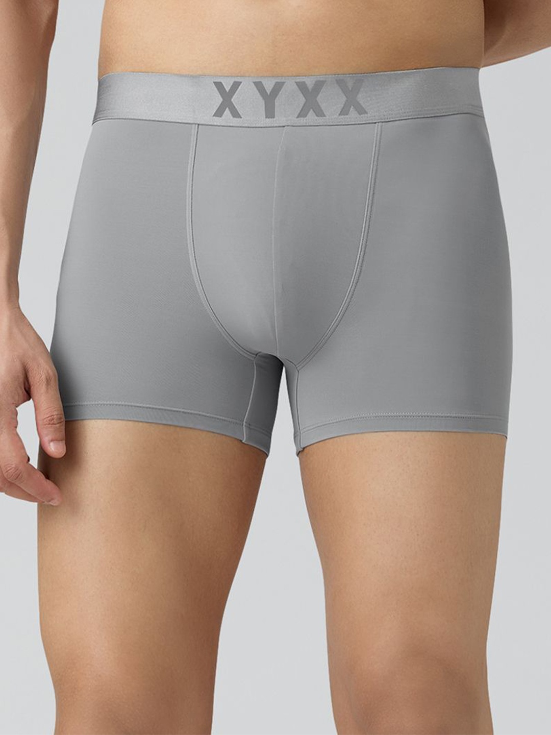 

XYXX Men Solid Rev Tactel Trunk Underwear, Grey