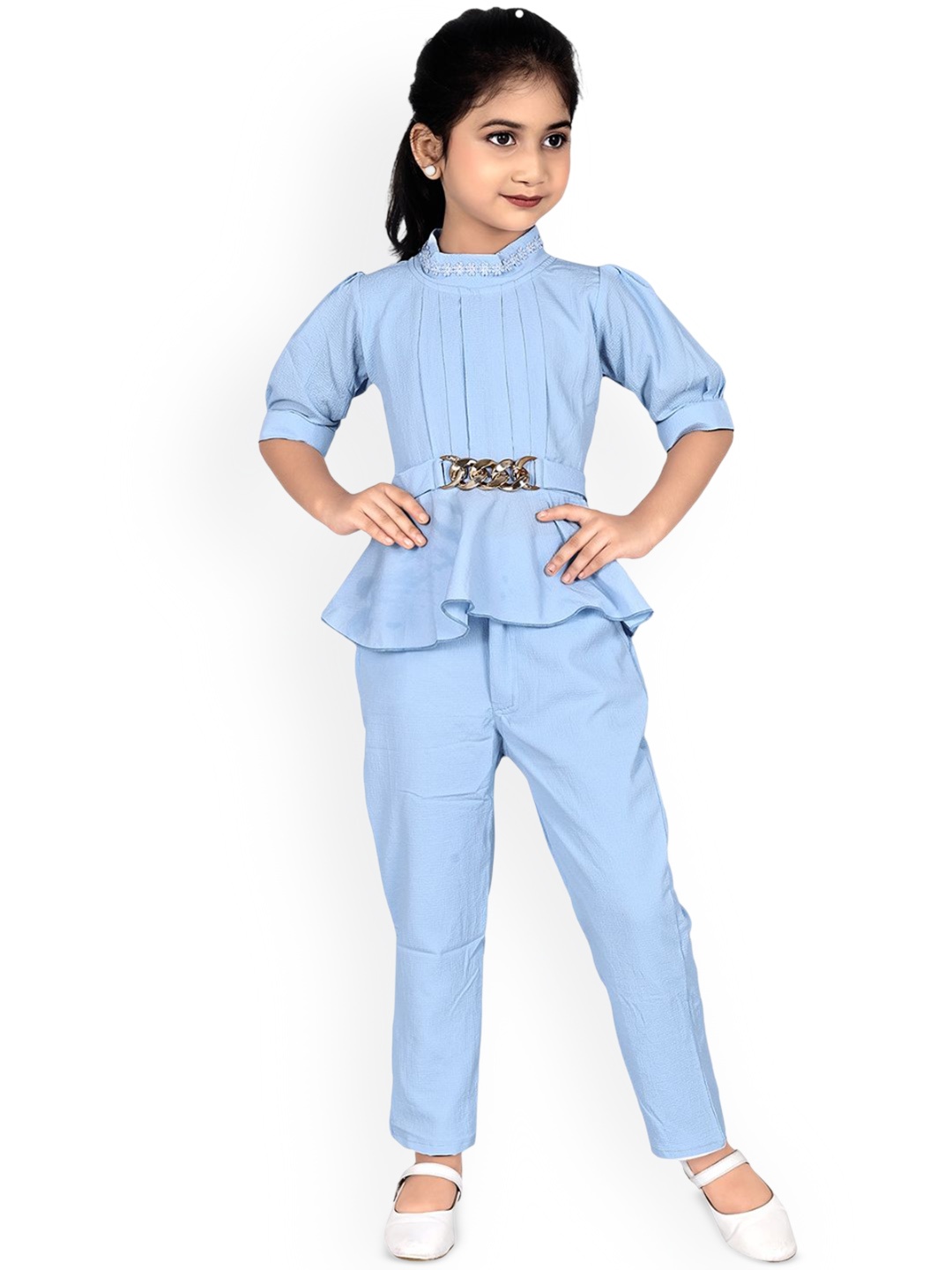 

Fabangel Girls Pure Cotton Top & Trousers, Blue