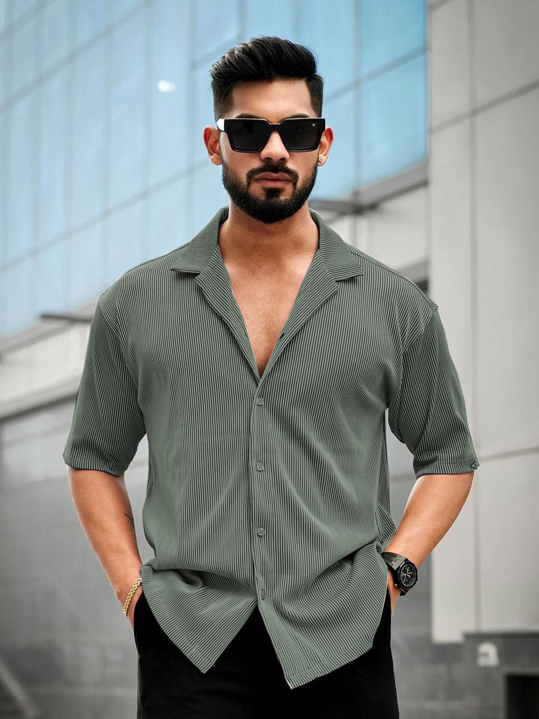 

CLAFOUTIS Men Opaque Casual Shirt, Teal