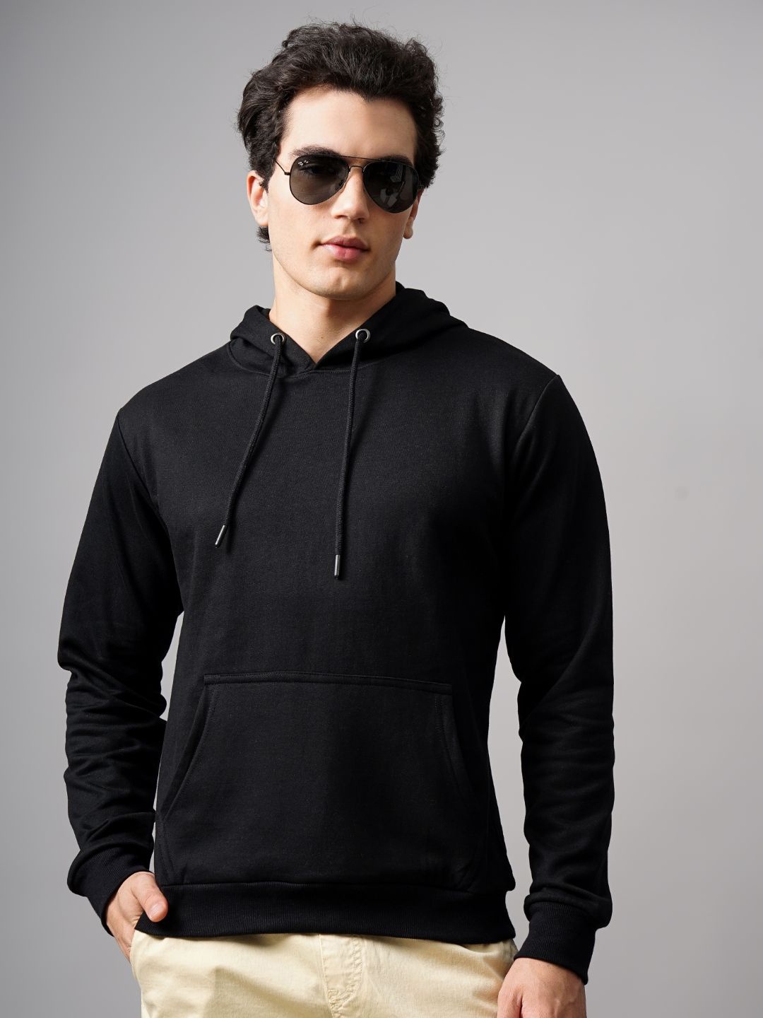 

PAUL STREET Men Hooded Cotton Sweatshirt, Black