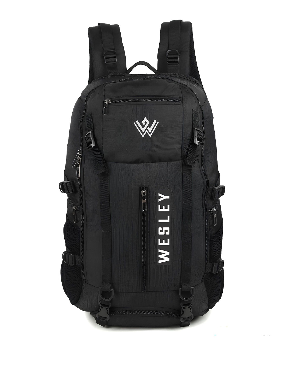 

Wesley Unisex Brand Logo Printed Backpack, Black