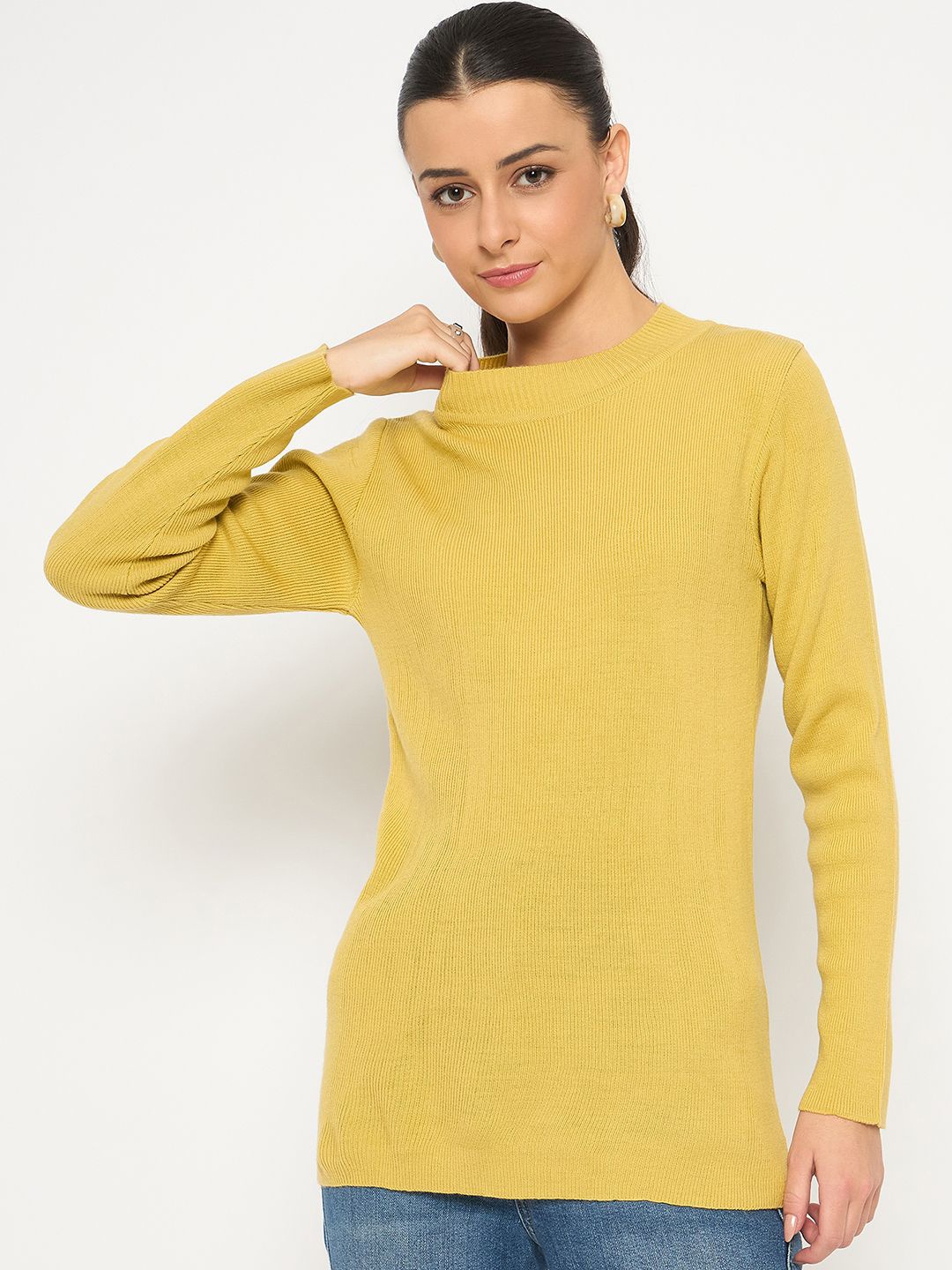 

Madame Women Pullover Sweater, Yellow