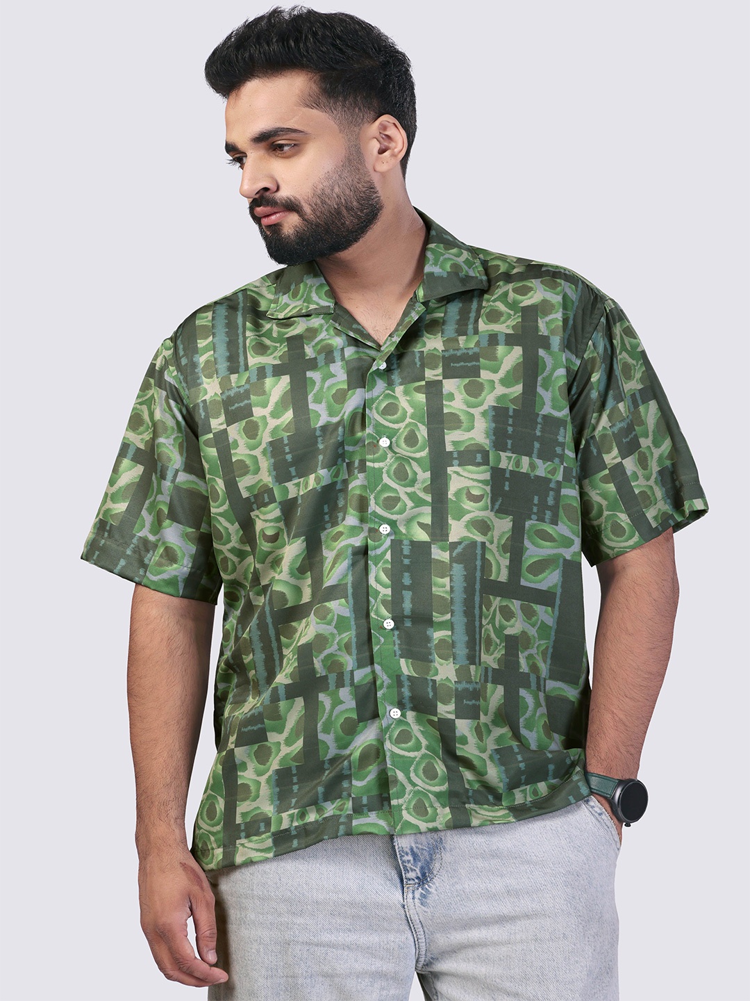 

Cultura Studio Comfort Printed Casual Shirt, Green