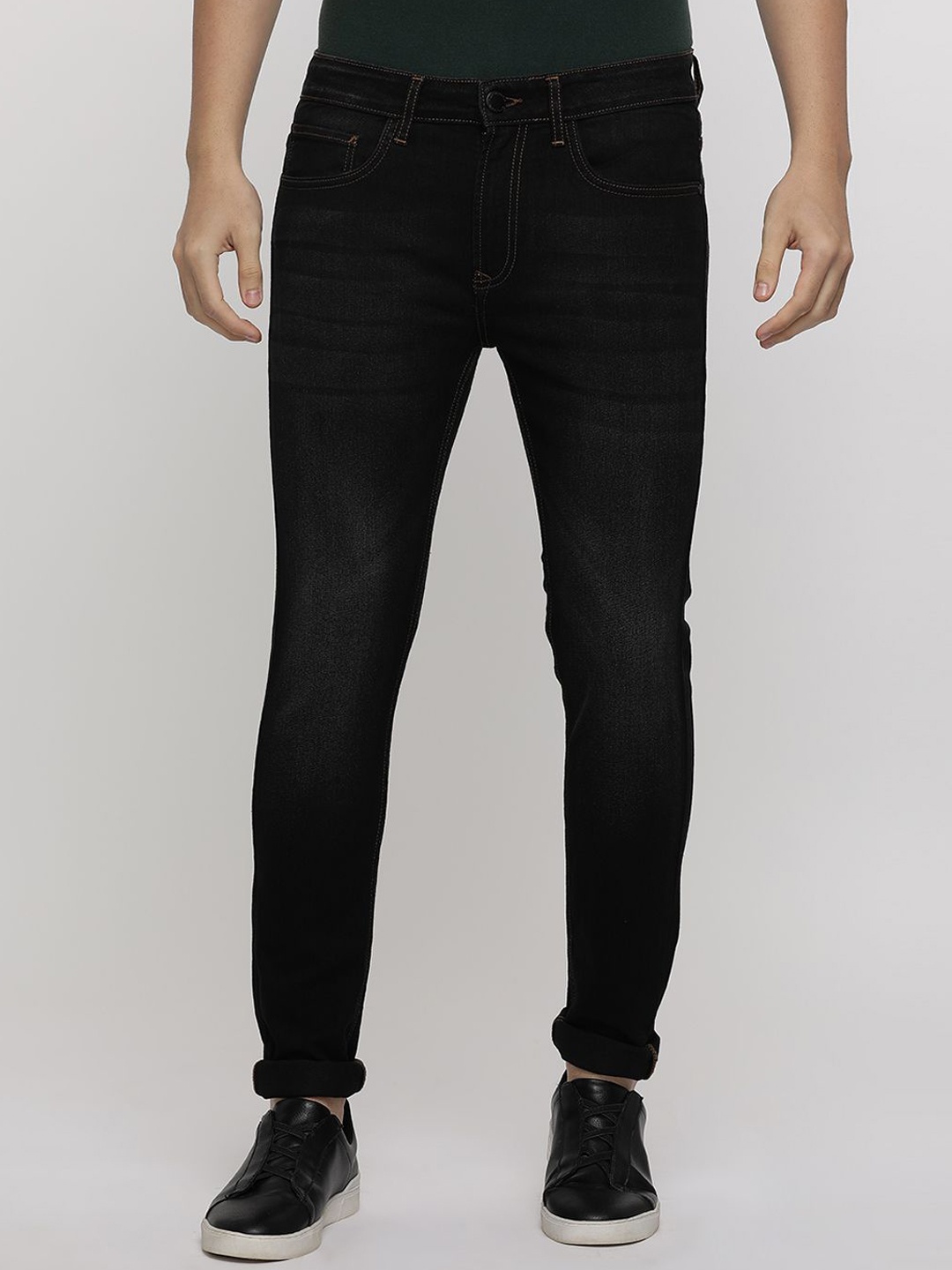 

Crocodile Men Light Fade Urban Slim Slim Fit Stretchable Jeans, Black