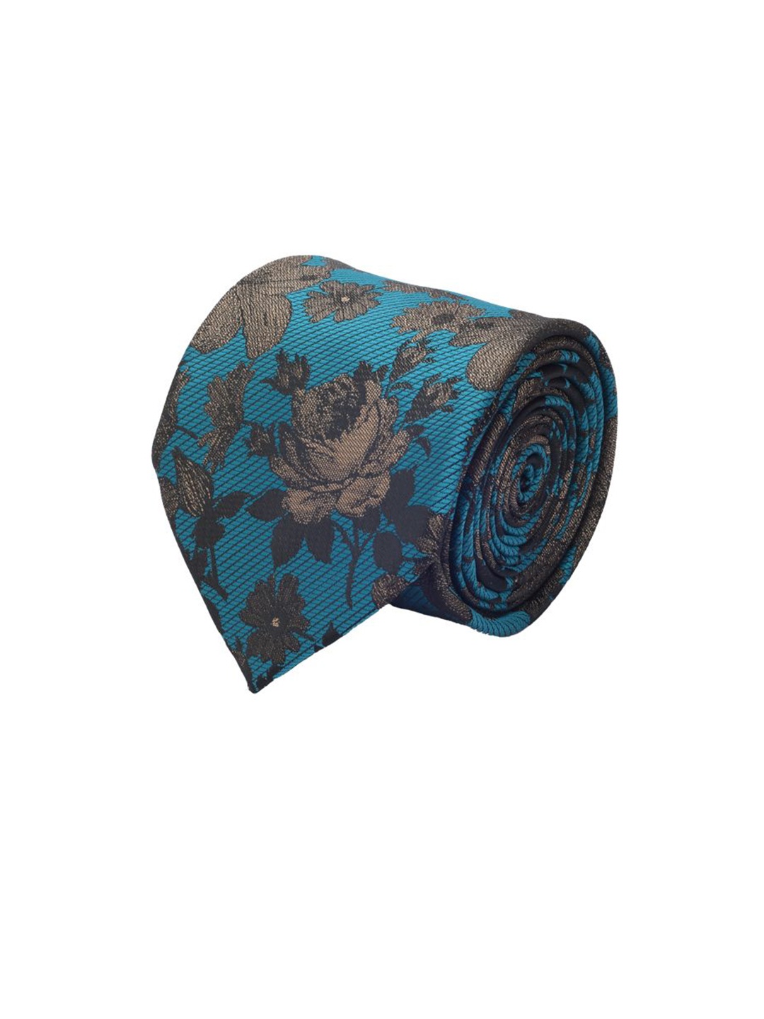 

Cazzano Men Floral Printed Open Tip Broad Tie, Blue