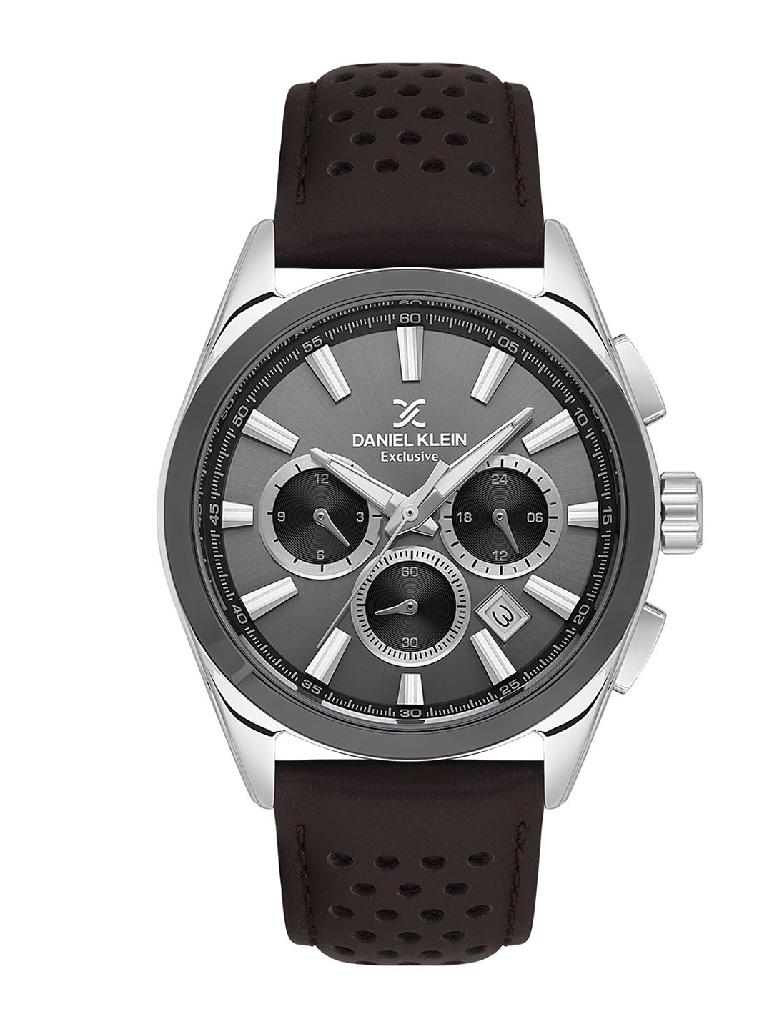 

Daniel Klein Men Embellished Dial & Leather Straps Analogue Watch DK.1.13809-5, Grey