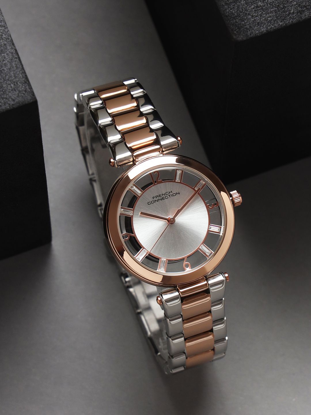 

French Connection Women Stainless Steel Bracelet Style Straps Analogue Watch FCN0114RTM, Silver