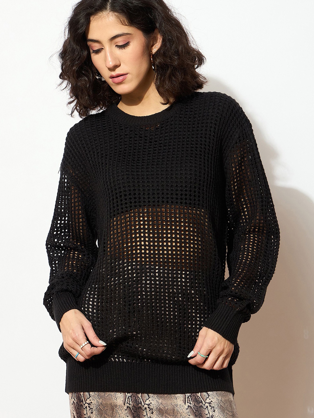 

SASSAFRAS Women Pullover Sweater, Black