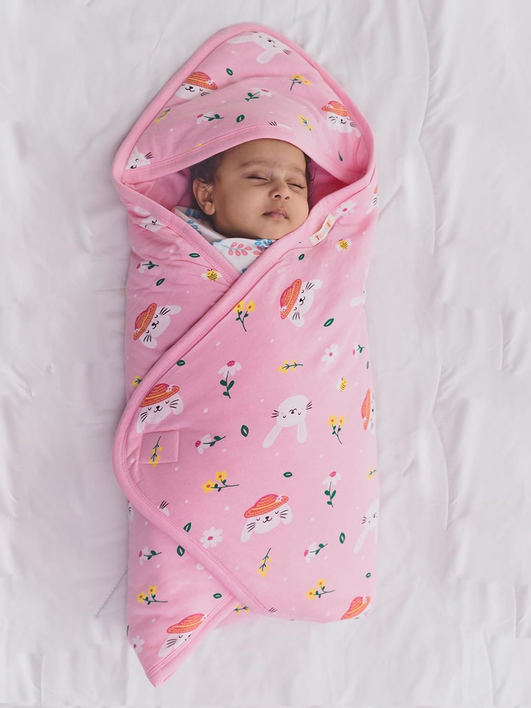 

TIDY SLEEP Infants Printed Cotton Baby Sleeping Bag, Pink