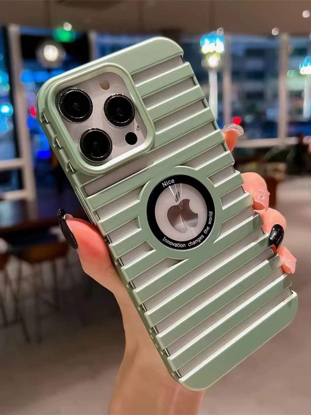 

Luxury Kase Solid Printed iPhone 13 Pro Max Back Case Mobile Accessories, Green