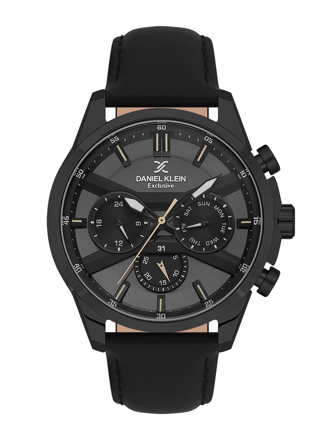 

Daniel Klein Men Dial & Leather Straps Analogue Watch DK.1.13794-3, Black