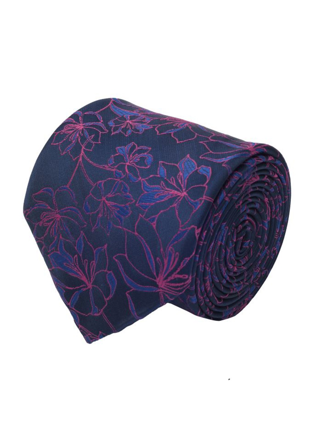 

Cazzano Men Floral Printed Broad Tie, Purple