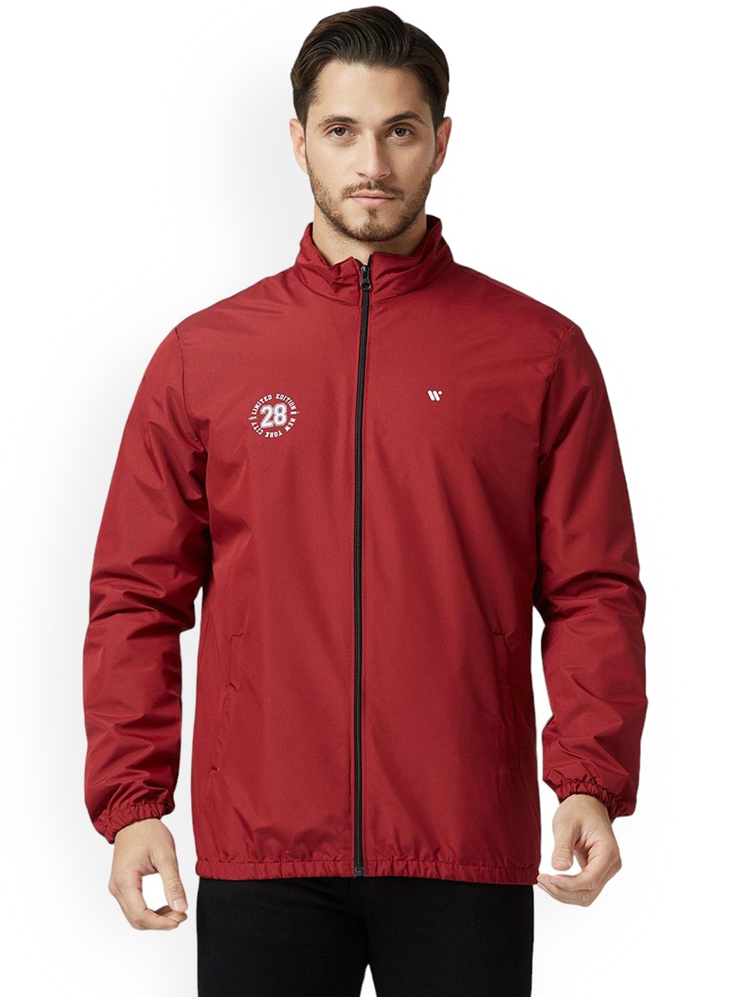 

Zeel Men Windcheater Longline Sporty Jacket, Maroon