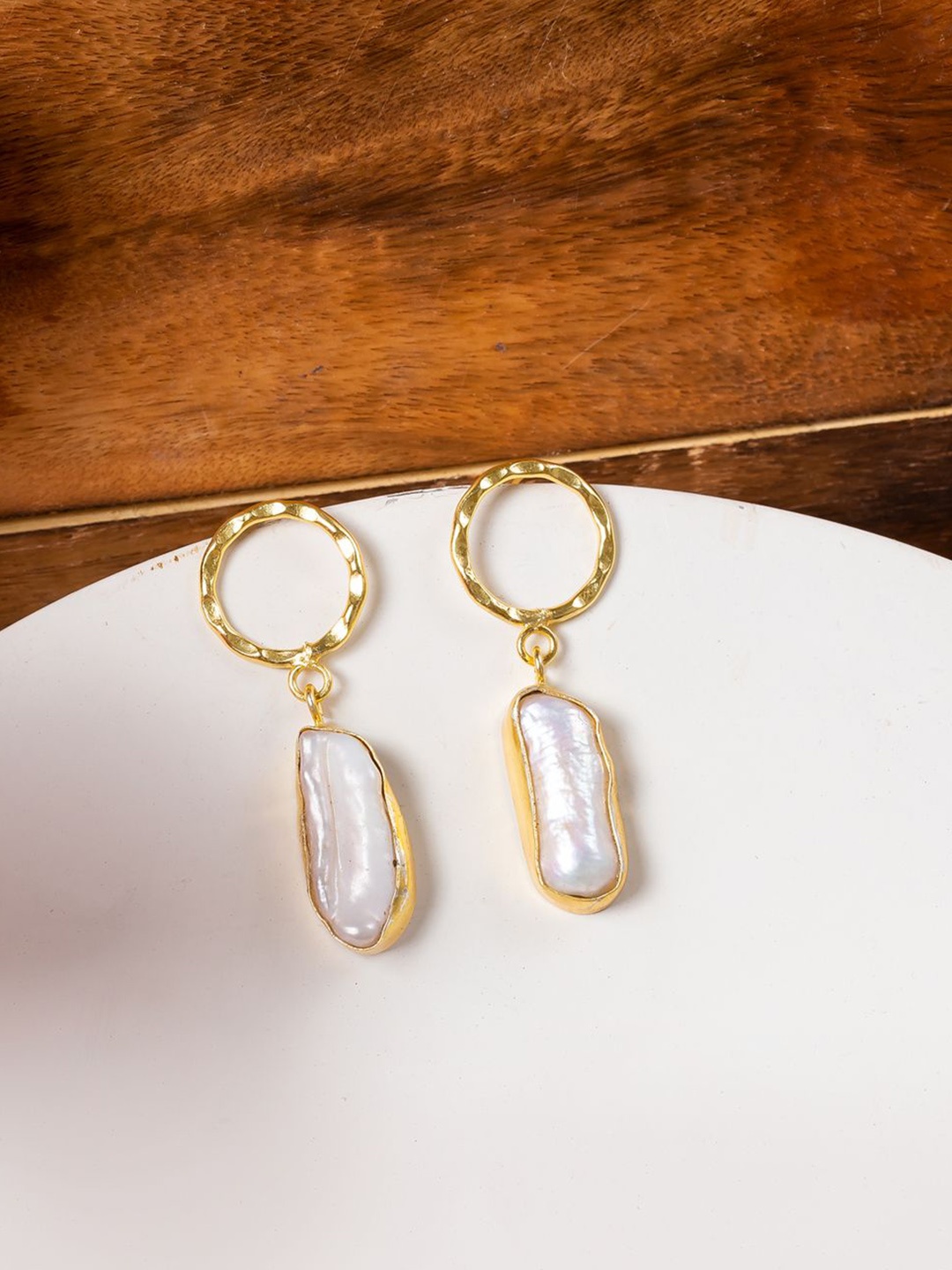 

PUTSTYLE Contemporary Drop Earrings, Gold