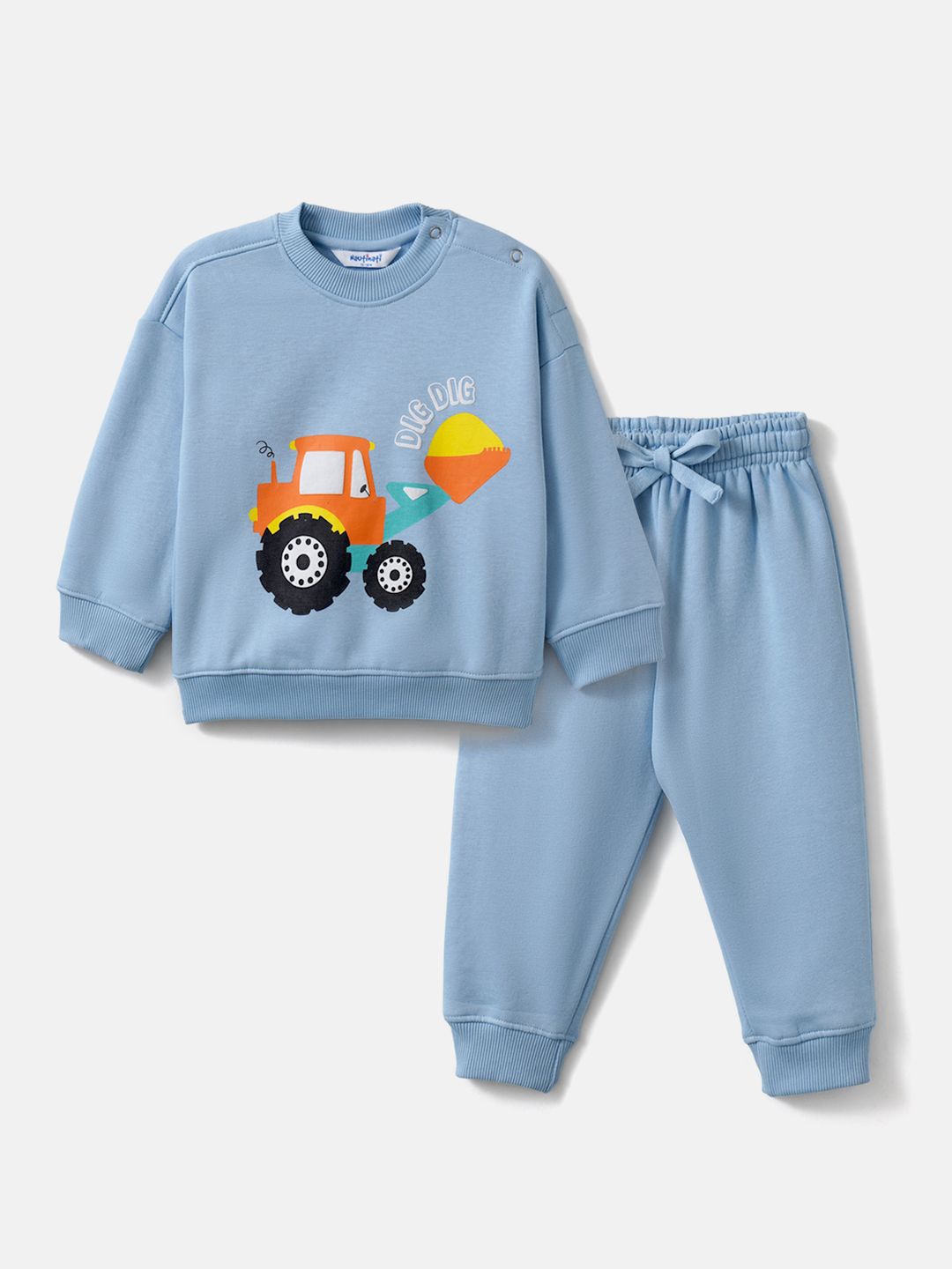 

Nautinati Tractor Print Fleece Sweatshirt and Joggers Set for Baby Boys, Blue