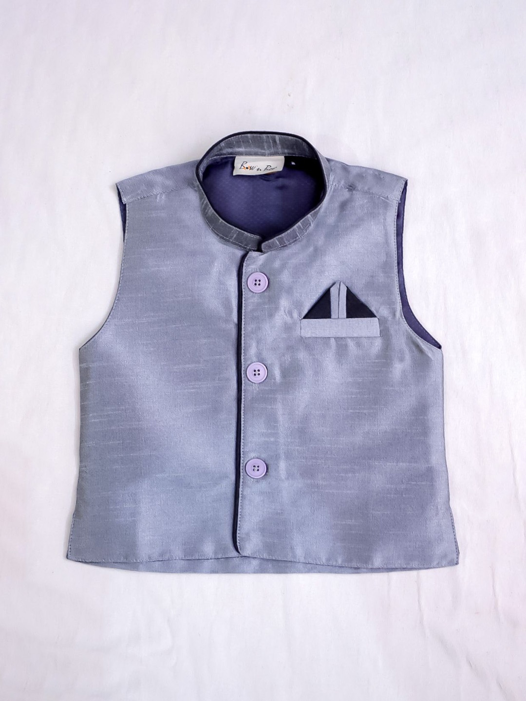 

BownBee Boys Mandarin Neck Waistcoat, Grey