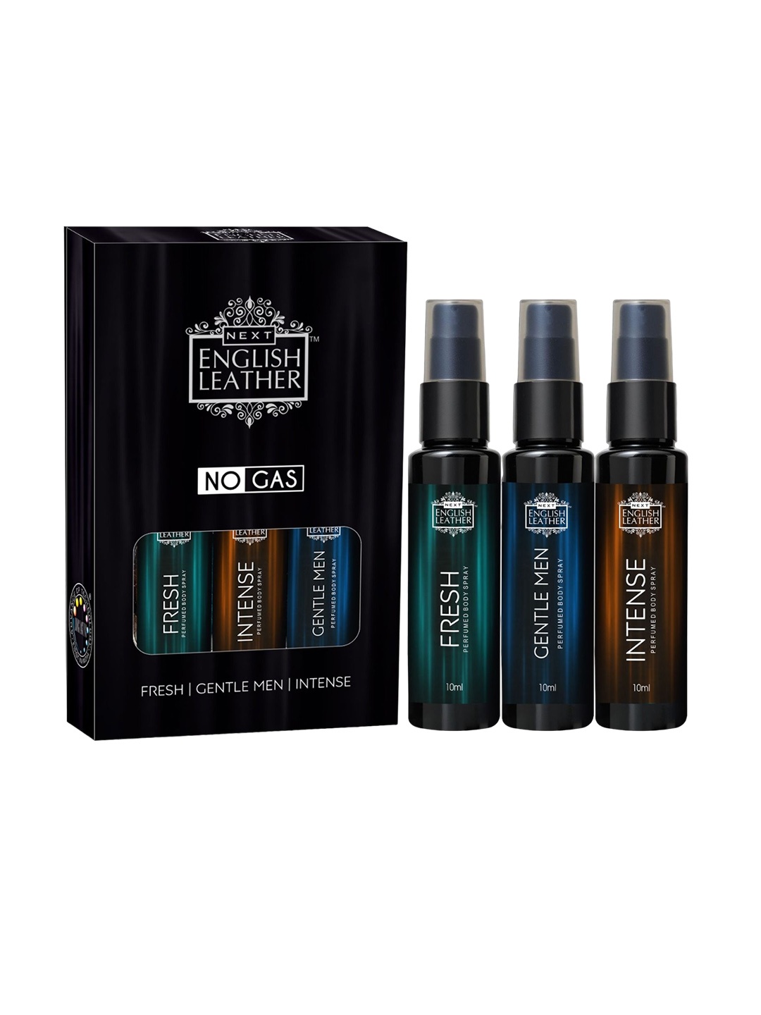 

NEXT CARE Set Of 3 Intense, Fresh & Gentle Man Body Spray - 10 ml Each, Black