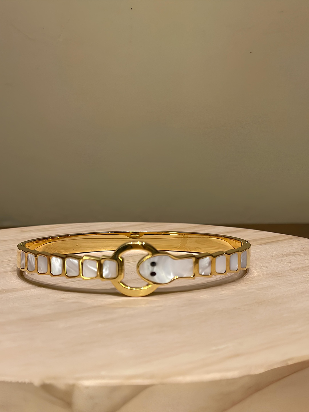 

KARISHMA KREATIONS Stainless Steel Gold-Plated Kada Bracelet