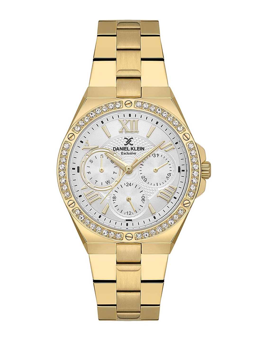 

Daniel Klein Women Embellished Dial & Bracelet Style Straps Analogue Watch DK.1.13772-2, Silver