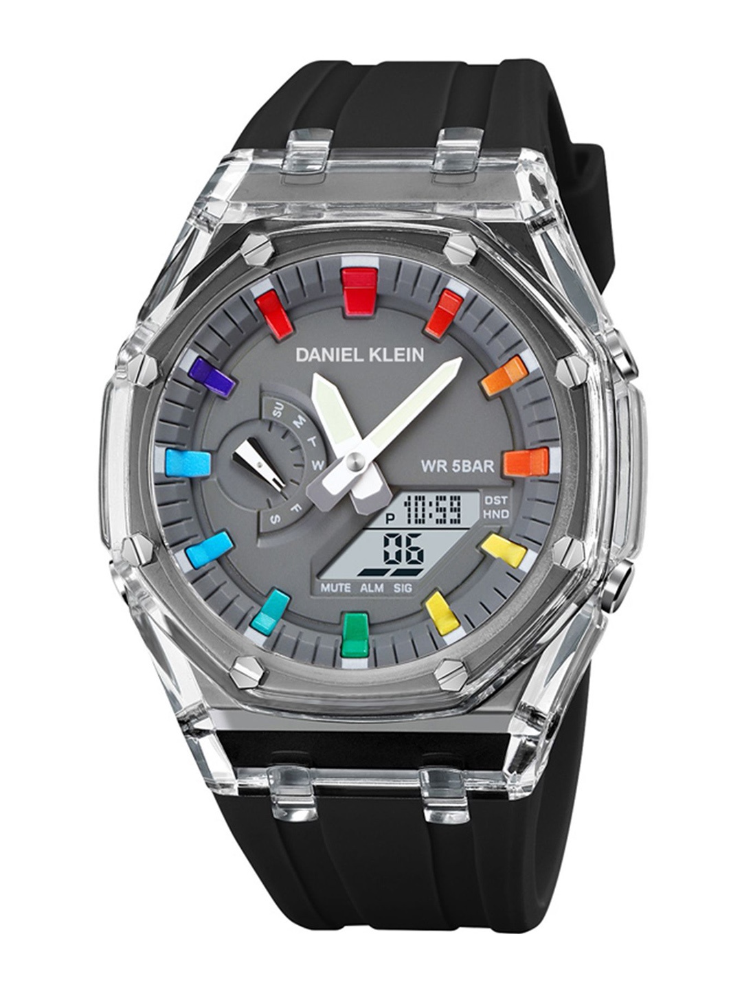 

Daniel Klein Men Printed Dial & Straps Analogue and Digital Automatic Watch Dk.2100-5, Grey