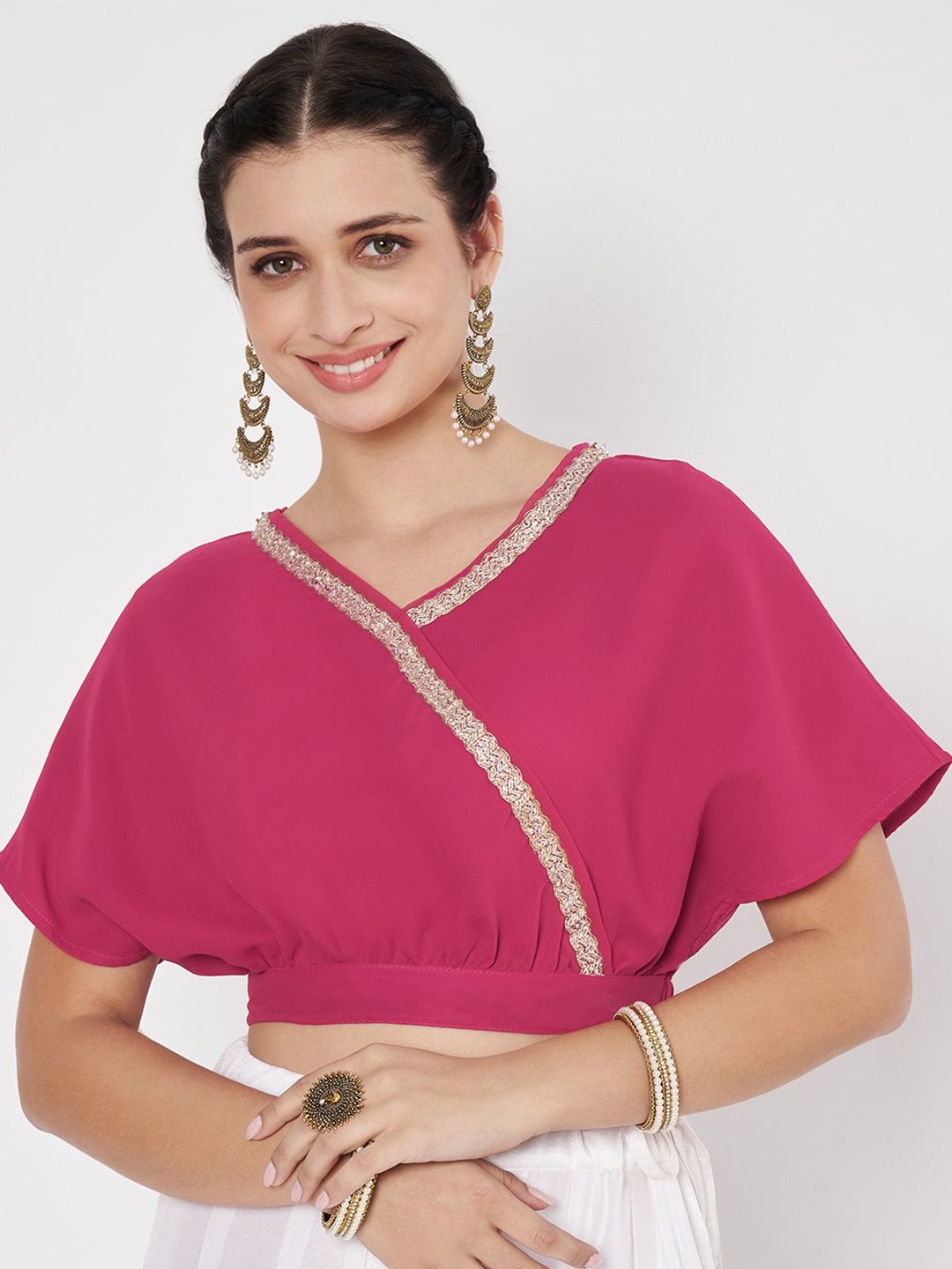 

studio rasa Women Embellished Kaftan Crop Top, Pink