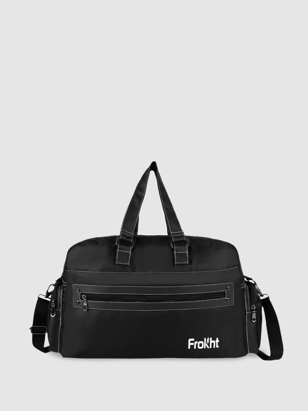 

Frokht Printed Large Sports or Gym Duffel Bag, Black