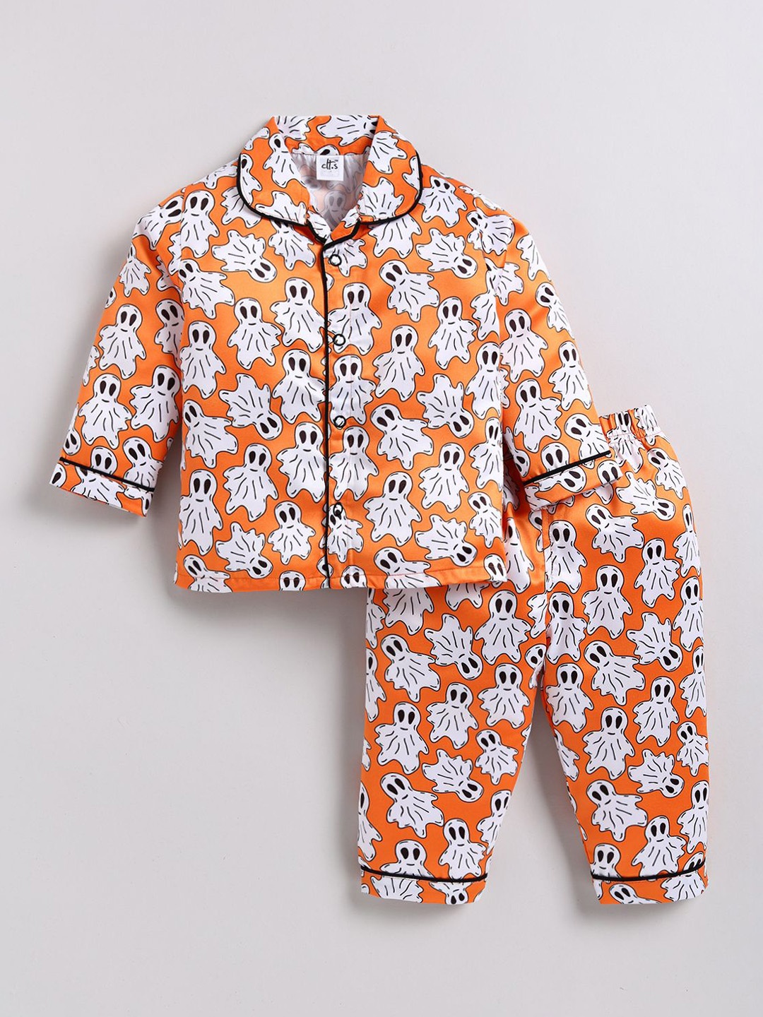 

Clt.s Kids Graphic Printed Night suit, Orange