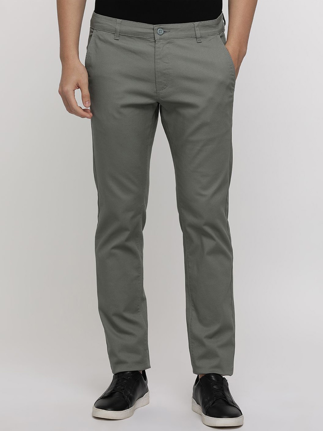 

Crocodile Men Urban Mid-Rise Slim Slim Fit Trousers, Olive