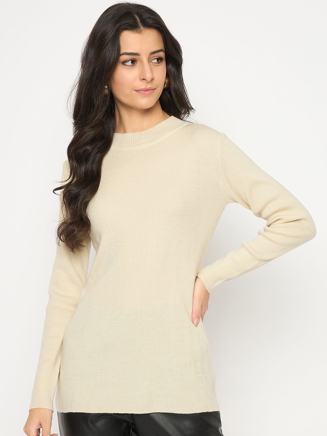 

Madame Women Pullover Sweater, Beige