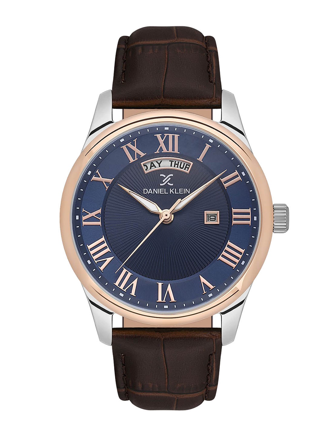 

Daniel Klein Premium Men Dial & Leather Textured Straps Analogue Watch DK.1.13819-2, Navy blue