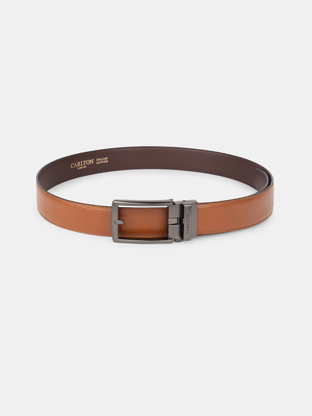 

Carlton London Men Textured Leather Formal Belt, Tan