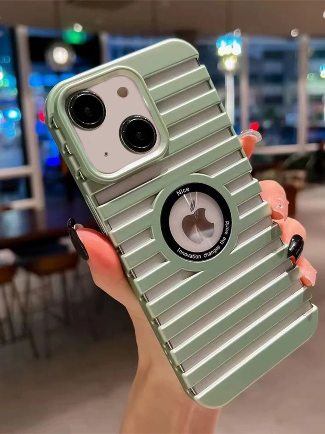 

Luxury Kase Solid Printed iPhone 14 Plus Back Case Mobile Accessories, Green