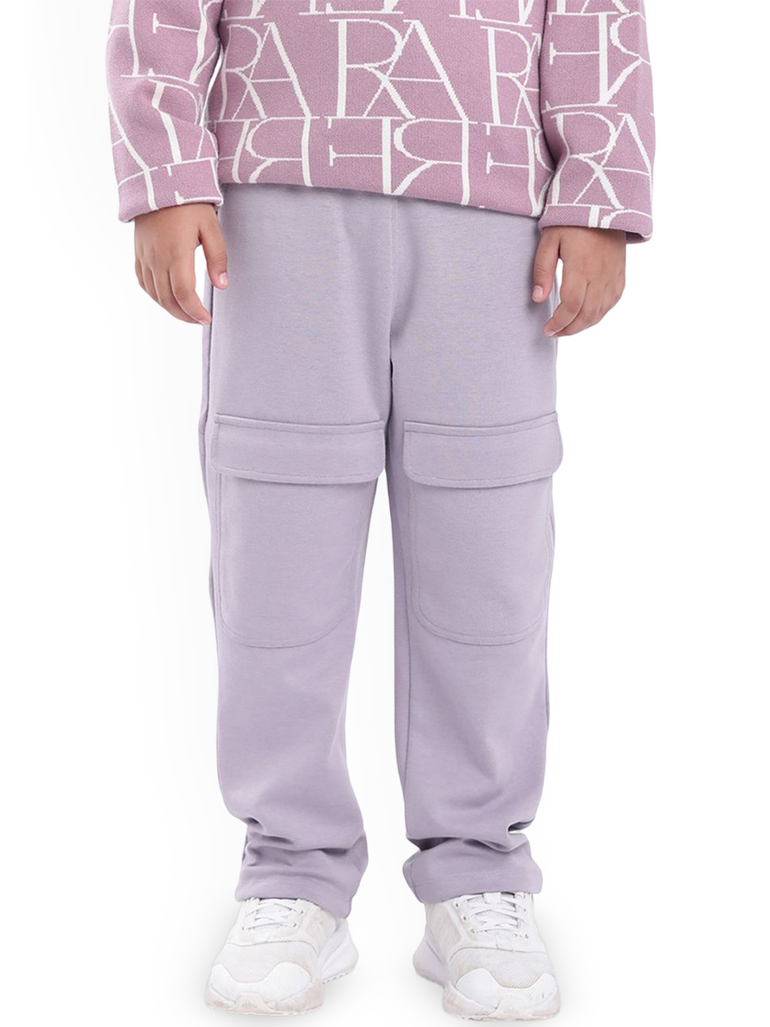 

RARE ONES Boys Mid Rise Cotton Track Pants, Purple