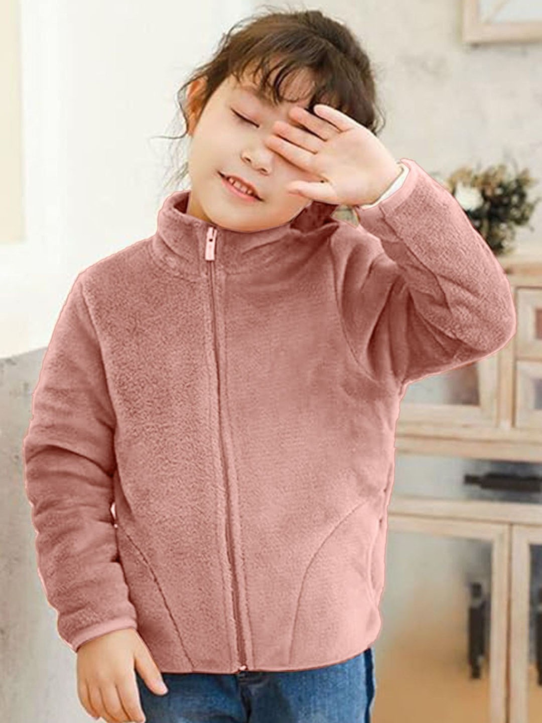 

Babymoon Kids Mock Collar Tailored Jacket, Pink