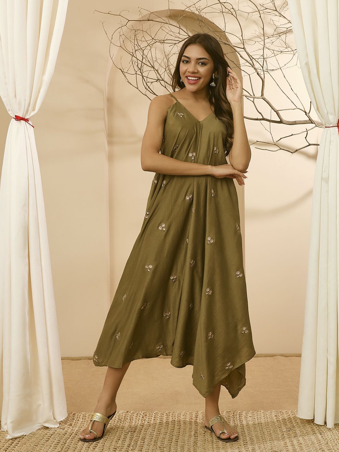 

Stylefables Women Culotte Jumpsuit, Olive