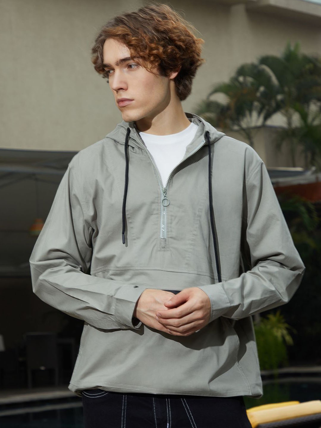 

Campus Sutra Men Lightweight Biker Jacket, Grey