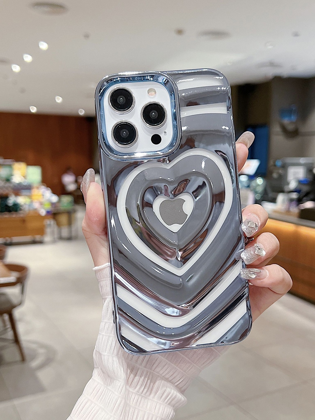 

Luxury Kase Solid Printed iPhone 13 Pro Max Back Case Mobile Accessories, Grey