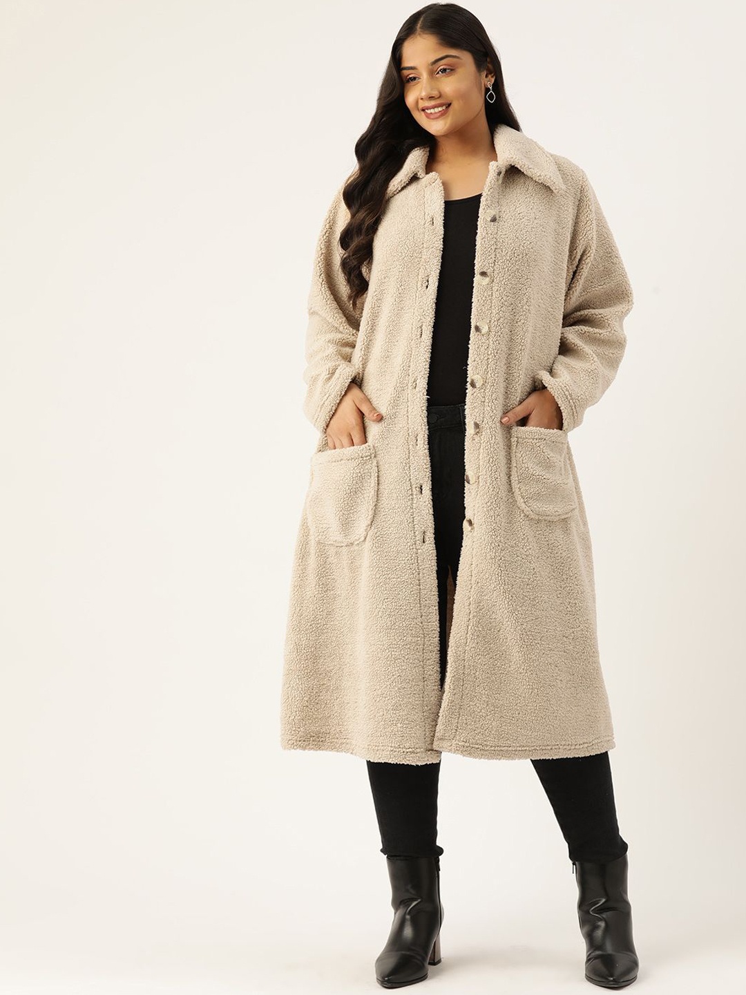 

theRebelinme Women Lightweight Longline Open Front Jacket, Off white