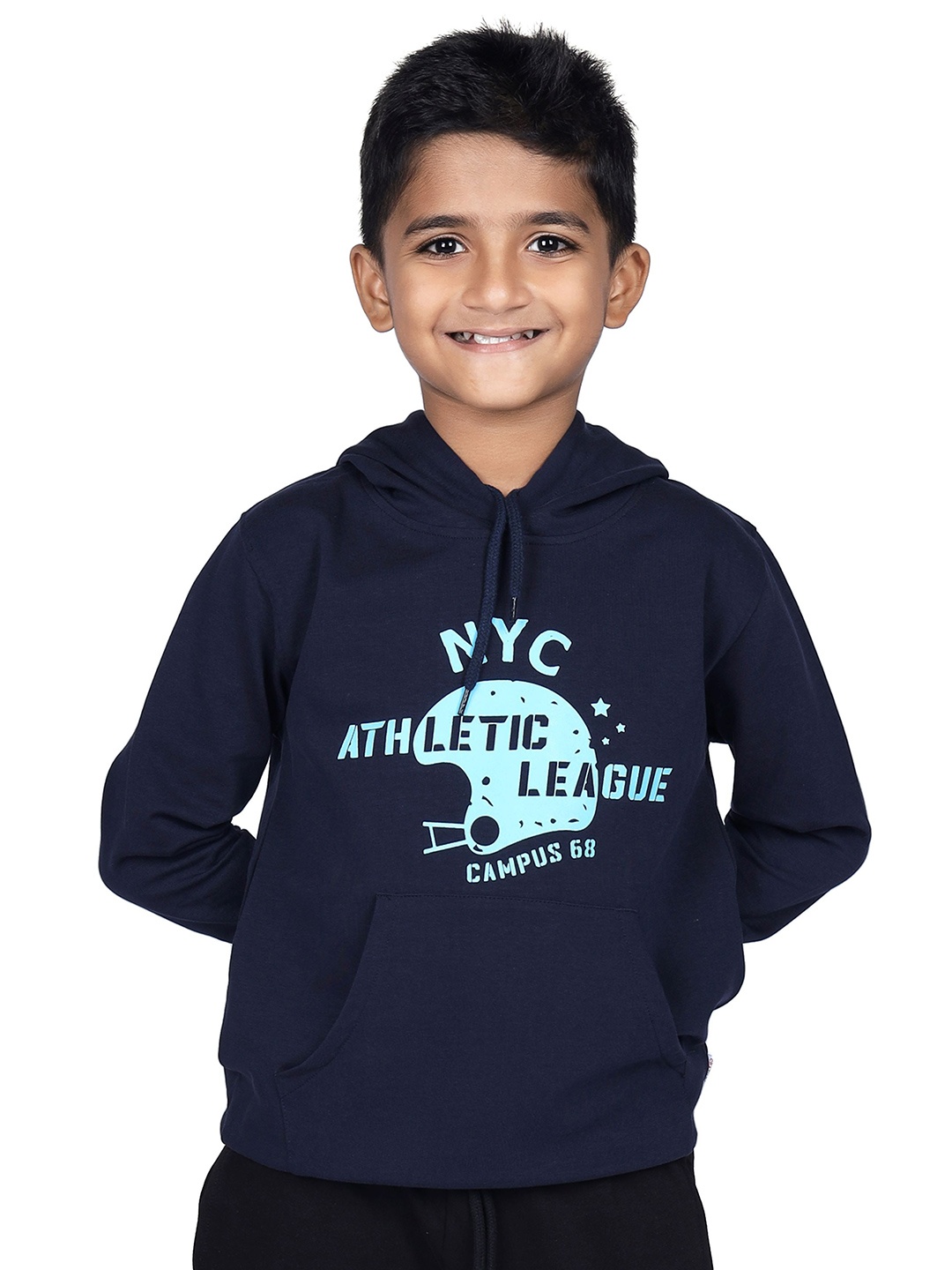 

CRAZYPENGUIN ELITE Boys Long Sleeves Cotton Pullover Hooded Sweatshirt, Navy blue