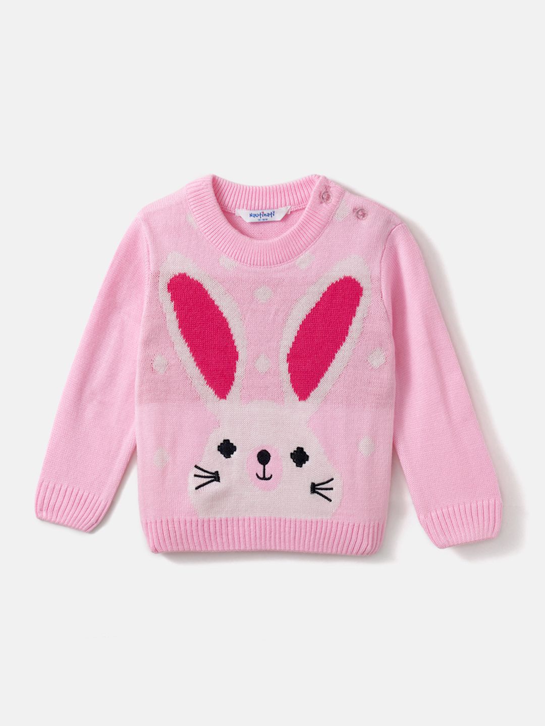 

Nauti Nati Infants Girls Bunny Printed Knit Sweater, Pink