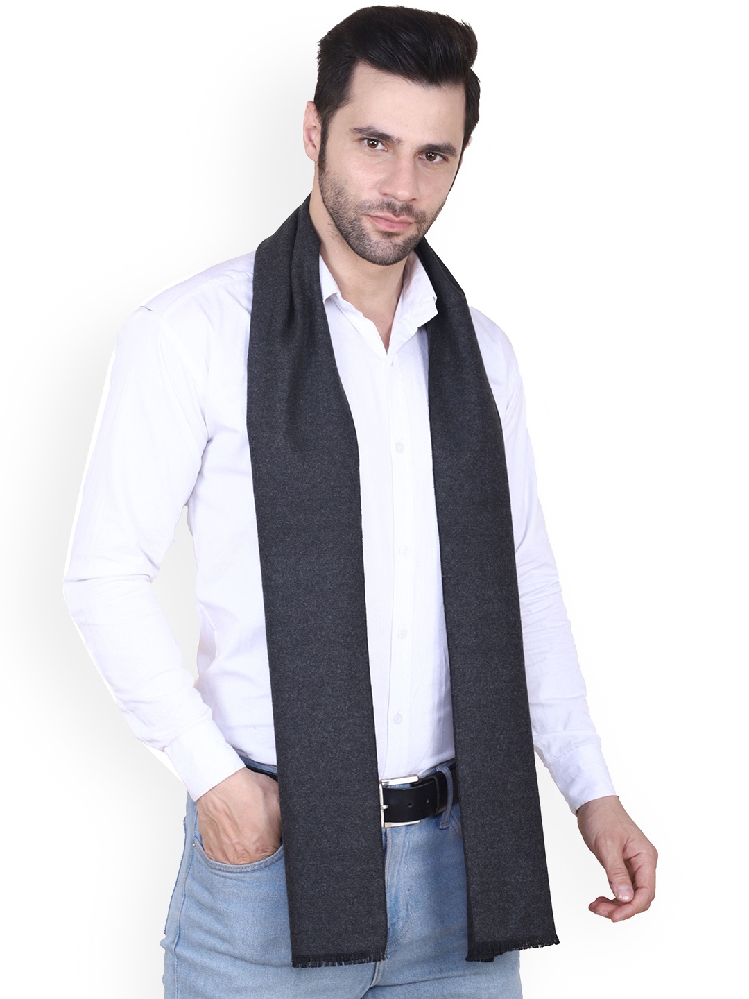 

Cazzano Men Woolen Muffler, Grey