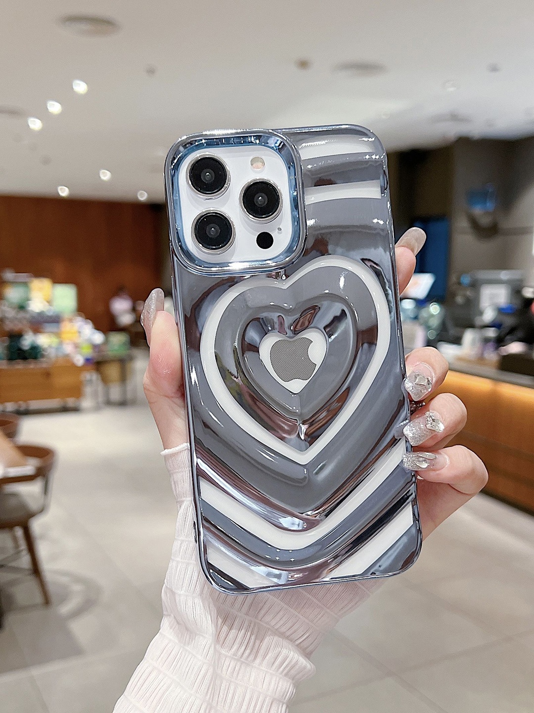 

Luxury Kase Solid Printed iPhone 14 Pro Max Back Case Mobile Accessories, Grey
