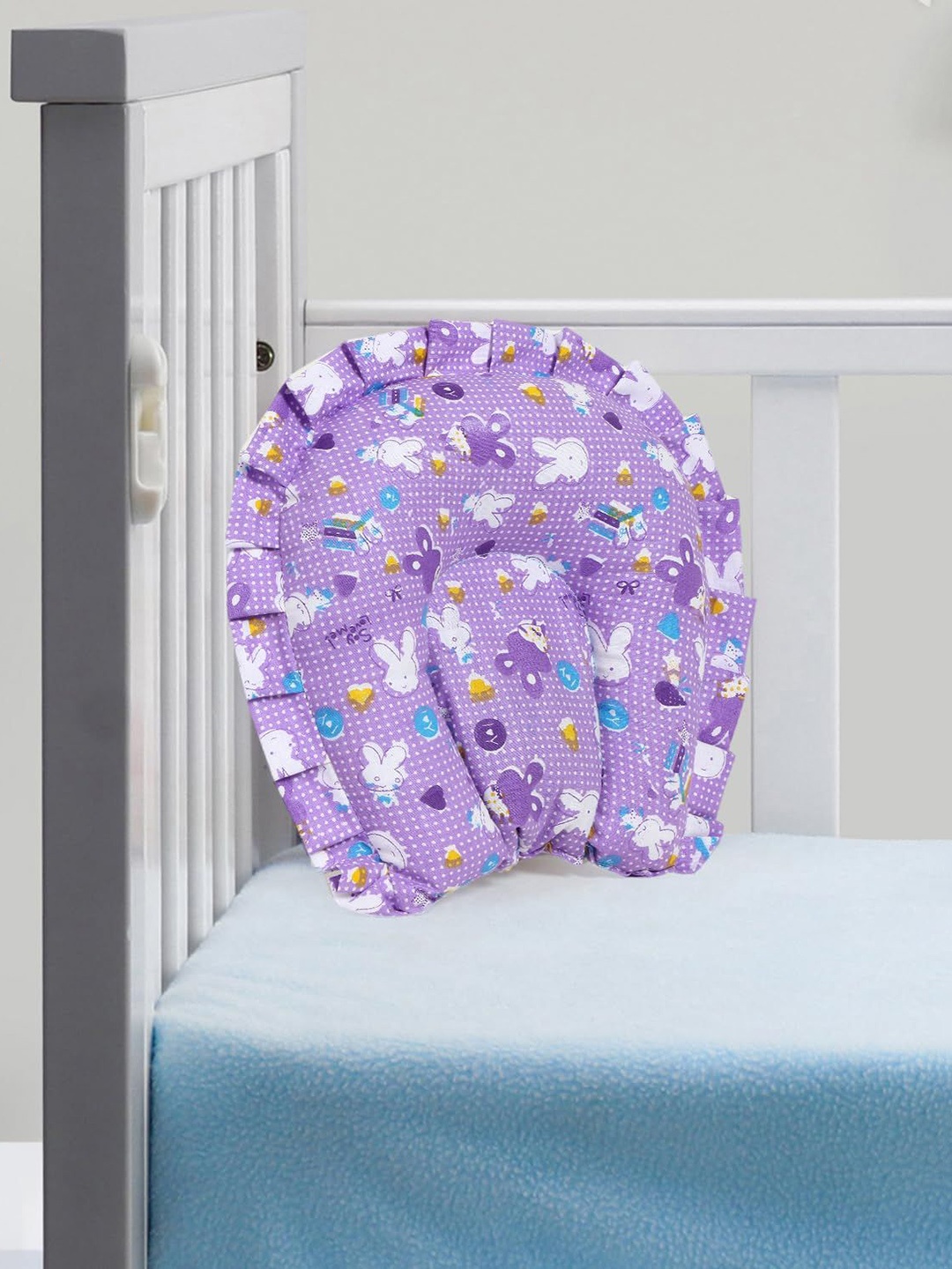 

NeonateCare Infants Kids Printed Cotton Mustard Seed Head Shaping Pillow, Purple